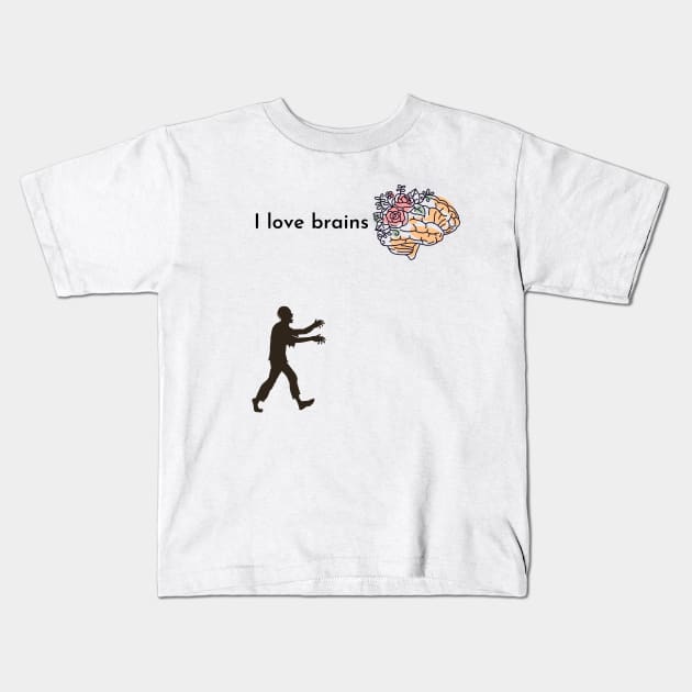 Love brains Kids T-Shirt by moood